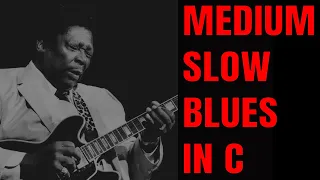 MEDIUM SLOW 12 BAR BLUES JAM KEY OF C | GUITAR BACKING TRACK