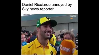 Daniel Ricciardo tells Reporter to Shut the F**k up in an Interview.