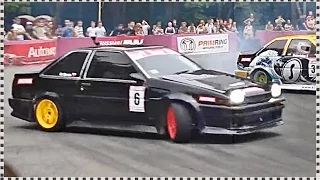 █ Toyota Sprinter Trueno AE86 vs Toyota Corolla Levin AE85. 4/2011, Дрифт Drift. (соревнования).