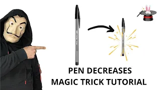 PEN DECREASES MAGIC TRICK (TUTORIAL) 🎩🪄 #magic #tricks #trending #viral #viralvideo #tutorial