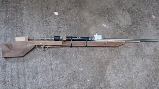 Homemade BB Gun- Bolt action rifle, spring powered, 5 round magazine