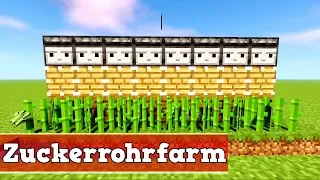 Wie baut man eine automatische Zuckerrohrfarm in Minecraft | Minecraft Zuckerrohrfarm bauen deutsch