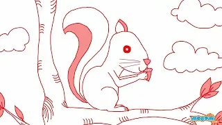 How to Draw a Squirrel - Step By Step Drawing for Kids | Educational Videos by Mocomi