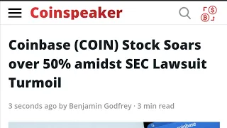 CRYPTO EXCHANGE COINBASE STOCK (COIN) SOARING OVER 50% SINCE THE SEC LAWSUIT.  CONSPIRACY??