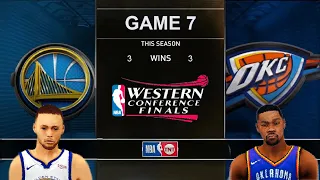 Nba 2K20 Mobile | GAME 7 THRILLER TO THE END | Thunder vs Warriors game 7 | Association Mode 2015-16