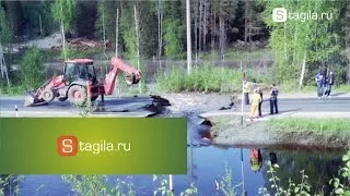 На трассе Екатеринбург — Серов вода размыла дорогу