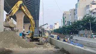 Phố Đại La thi công cấp tập chuẩn bị về đích - Vành đai 2 trên cao Hà Nội