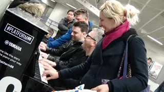 Four Random Strangers Jam On A Public Piano