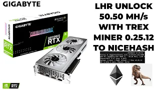 LHR Unlock| Gigabyte RTX 3060 Ti Vision Ethereum Mining with 50.50 MH/s |T Rex Miner 0.25.12