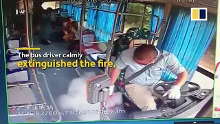 Chinese woman becomes fireball as power bank explodes on bus, but driver unfazed