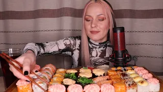 MUKBANG | Роллы/суши, гунканы | Rolls/sushi, gunkans не ASMR