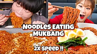 🤤Insanely Noodles Eating Mukbang Compilations in 2x Speed !! ASMR satisfying viral mukbang #food