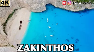 BIRD'S EYE VIEW OF ZAKYNTHOS GREECE 🇬🇷|| SHIPWRECK BEACH || DRONE 4K