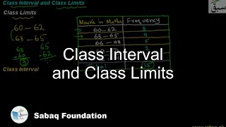 Class Interval and Class Limits, Math Lecture | Sabaq.pk