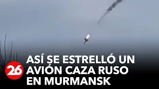 GUERRA RUSIA-UCRANIA | Así se estrelló un avión caza ruso en un lago de la región de Murmansk