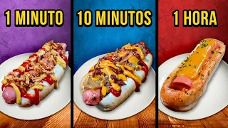 1 Min vs. 10 Min vs. 1 Hora Hot Dogs ¿Cuál eliges tu? 🌭