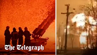 Ukrainian drone strike hits Russian oil depot in Kursk