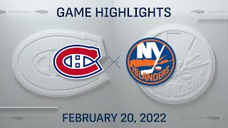 NHL Highlights | Montreal Canadiens vs. New York Islanders - Feb 20, 2022