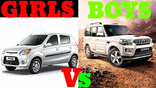 Girls Vs BOYS in car driving || Indian cars simulator 3d || pin2 gaming || Alto Vs Scorpio ||