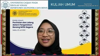 Kuliah Umum "Penilaian dan Lelang dalam Pengelolaan Barang Milik Negara” 23 Juli 2022