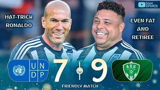 MESMO GORDO E APOSENTADO RONALDO FENÔMENO MARCA HAT TRICK E ZIDANE APRONTOU NESSE AMISTOSO NA FRANÇA