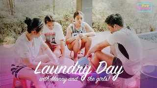 Laundry Day with Manny and the girls!