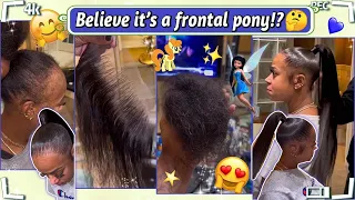 🥺OMG Most Invisible Hairline Ever! Sleek Frontal x Ponytail w/Natural Looking Ft.#ELFINHAIR Review