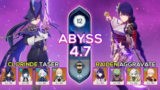 C0 Clorinde Taser & C0 Raiden Aggravate - Spiral Abyss 4.7 - Genshin Impact