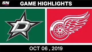 NHL Highlights | Stars vs. Red Wings – Oct. 06, 2019