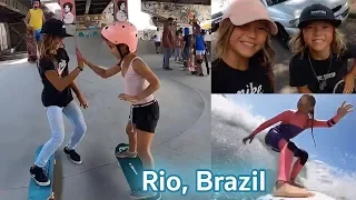 Skating, surfing & hanging out with new friends in RIO | Sky Brown Vlogs