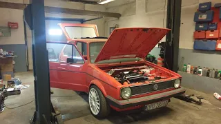 Golf Mk1 first start after swap to 1.8 T BAM