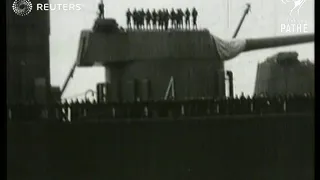 HMS Hood docks at Portsmouth (1935)