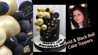 Gold and Black Balls Cake Toppers tutorial /BJams Patisserie with sadia Iqbal #bjamspatissarie