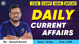 Daily Current Affairs | 14 Sep 2023 Current Affairs | CDS NDA CAPF AFCAT 2024 | Rohit Thakur