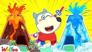 Wolfoo, How Does Volcano Erupt   Wolfoo Makes DIY Volcano Eruption for Kids   Wolfoo Fan Channel