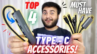 TOP 4 Must Have TYPE-C Accessories 🤯 | For LAPTOP & Smartphone⚡️