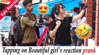 Tapping on😍Beautiful Girl's😂Shoulders prank on Road || Epic Reactions ||Sspranktv  osthire reaction