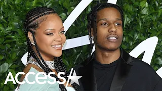 Rihanna Slays In Leg-Baring Satin Alongside A$AP Rocky At British Fashion Awards