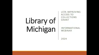 LSTA Improving Access to Information Grant  - Informational Webinar  with Karren Reish