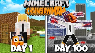 I Survived 100 Days as DENJI in Minecraft CHAINSAW MAN & here's what happened...