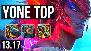 YONE vs RIVEN (TOP) | 7 solo kills, 13/2/5, Legendary, 300+ games | NA Master | 13.17