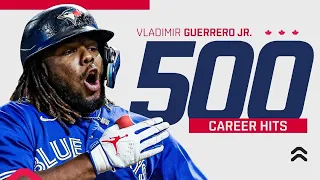 Vladimir Guerrero Jr. The YOUNGEST player to reach 500 hits as a Blue Jay