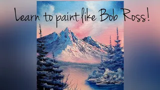 Bob Ross Painting tutorial by Certified Ross Instructor | Easy Mountain Landscape painting