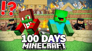 JJ and Mikey Survive 100 Days as Zombies in Minecraft - Maizen Zombie Apocalypse