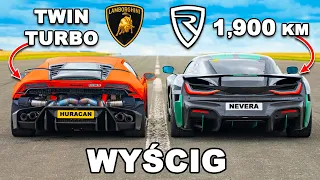 Lambo o mocy 1800 koni vs Rimac Nevera: WYŚCIG