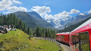 【4K】A Beautiful Journey Through the Alps: The Bernina Red Train