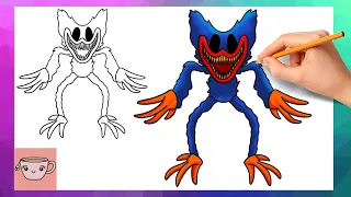 How To Draw Twisted Nightmare Huggy Wuggy - Poppy Playtime Chapter 3 | Easy Drawing Tutorial