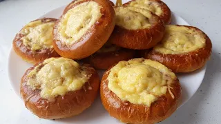 Фаршированные Бублики - ГОРЯЧАЯ ЗАКУСКА БЕЗ ЗАМОРОЧЕК // Bagels with Meat and Cheese