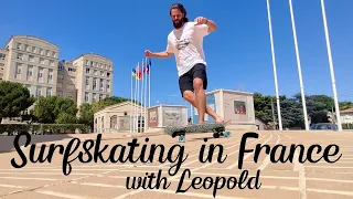 Surfskating with Leopold in Montpellier, France