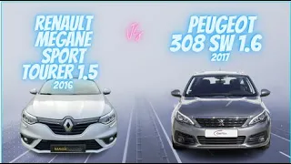 Renault Megane 4 Sport Tourer 1.5c 2016 VS Peugeot 308 SW 1.6 2017 SPECS Comparison